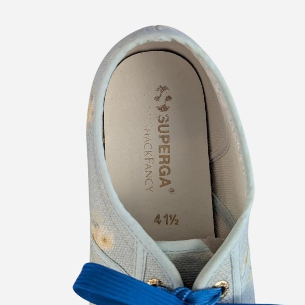 Superga x LoveShackFancy Floral Sneaker Baby Blue Daisy EU 41.5 / US 10 - Picture 6 of 9
